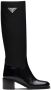 Prada triangle-logo calf-length boots Black - Thumbnail 1