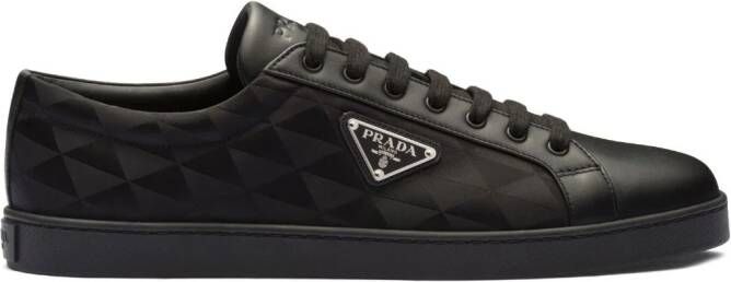 Prada triangle-logo lace-up sneakers Black
