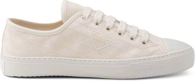 Prada Triangle-logo lace-up sneakers White
