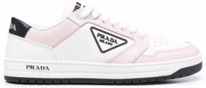 Prada triangle logo lace-up sneakers White