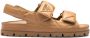 Prada triangle-logo padded sandals Brown - Thumbnail 1