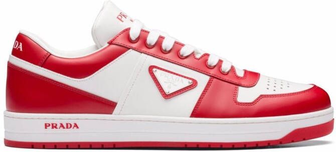 Prada triangle logo-patch low-top sneakers White