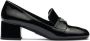 Prada triangle-logo patent leather loafers Black - Thumbnail 1