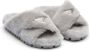 Prada triangle-logo shearling slippers Grey - Thumbnail 1