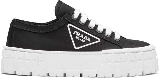 Prada triangular logo plaque sneakers Black