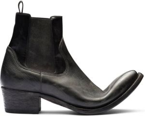 Prada turn-up toe leather ankle boots Black