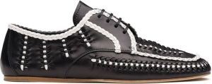 Prada two-tone woven lace-up shoes Black