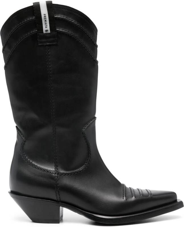 Premiata 45mm leather cowboy boots Black