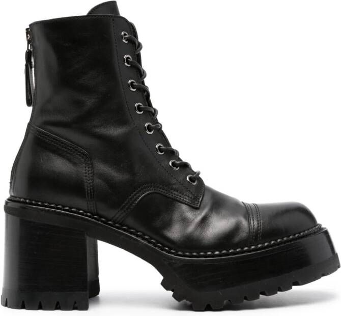 Premiata 80mm lace-up leather boots Black