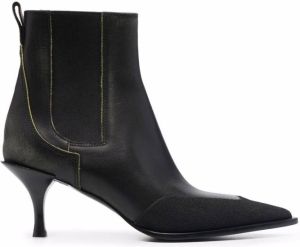 Premiata 80mm pointed-toe ankle boots Black
