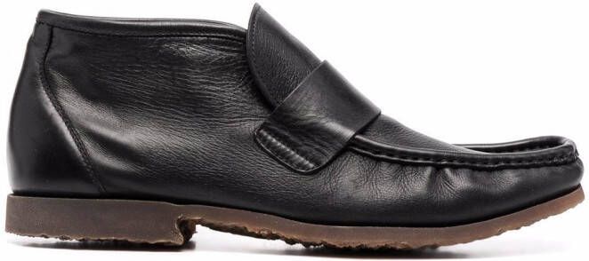 Premiata ankle leather loafers Black
