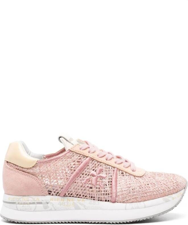 Premiata Conny 6703 open-knit sneakers Pink