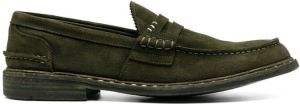 Premiata contrast-stitching suede loafers Green