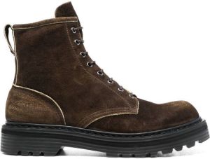 Premiata contrasting-trim lace-up boots Green