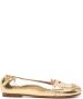 Premiata crinkled leather ballerina shoes Gold - Thumbnail 1