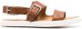 Premiata double-buckle leather sandals Brown - Thumbnail 1