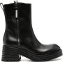 Premiata Heidi zip-up brushed-leather boots Black - Thumbnail 1