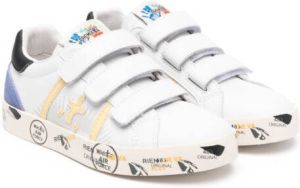 Premiata Kids Andy touch-strap leather sneakers White