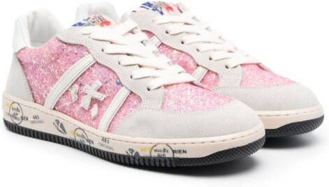 Premiata Kids glitter-detail low-top sneakers Pink