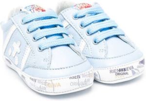 Premiata Kids logo-patch lace-up sneakers Blue