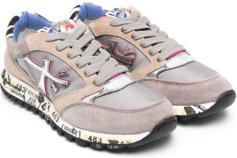 Premiata Kids panelled lace-up sneakers Grey