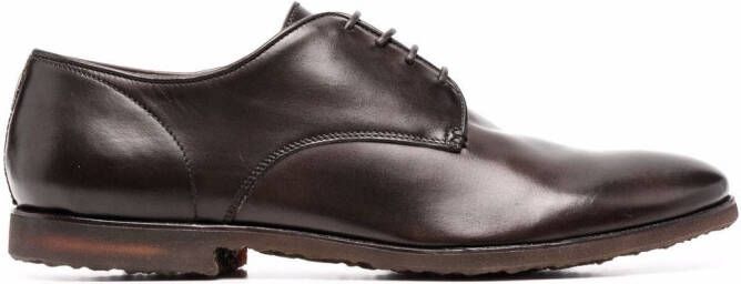 Premiata lace-up leather derby shoes Brown