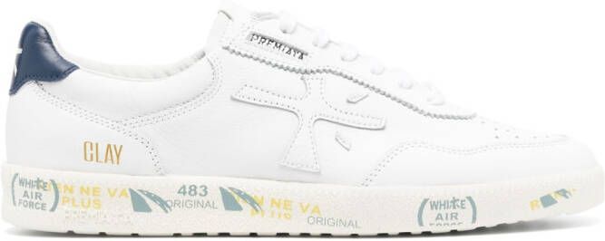 Premiata lace-up leather sneakers White