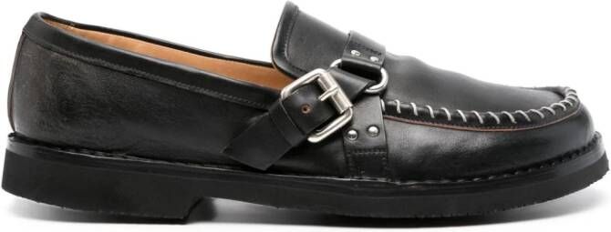 Premiata leather buckle loafers Black