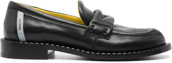 Premiata logo-patch leather loafers Black