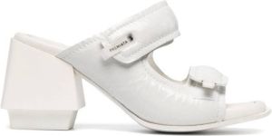 Premiata logo-patch leather sandals White