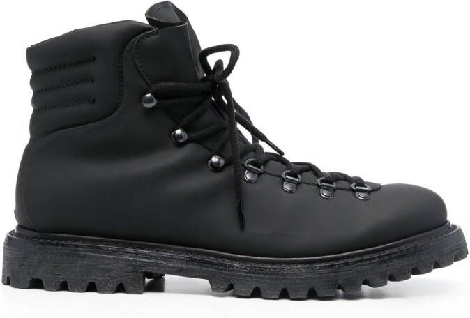 Premiata padded-ankle lace-up boots Black