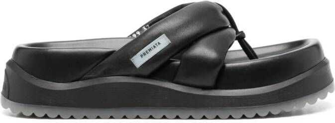 Premiata padded-design leather sandals Black