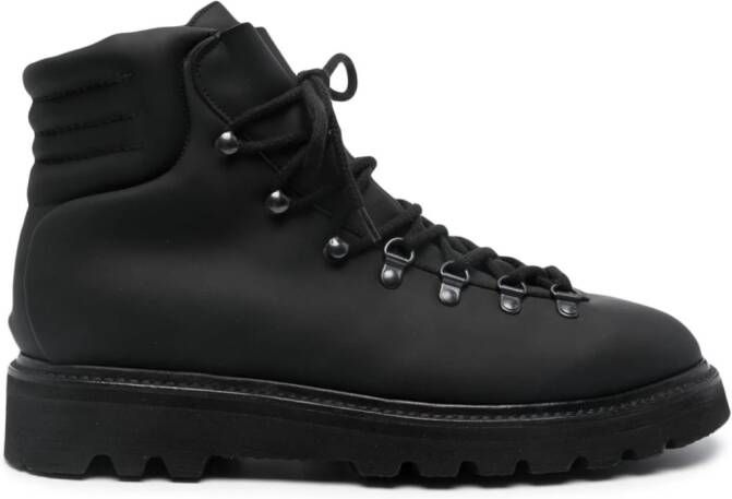 Premiata padded lace-up ankle boots Black