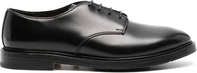 Premiata panelled leather derby shoes Black