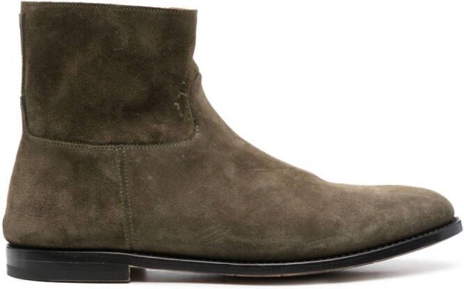 Premiata panelled suede ankle boots Green