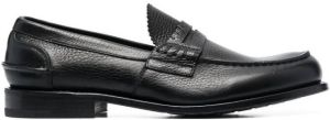 Premiata pebbled-texture slip-on loafers Black