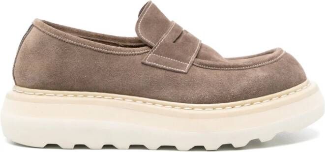 Premiata penny-slot suede loafers Brown