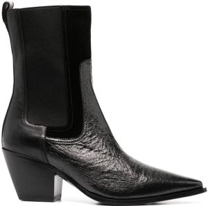 Premiata pointed block heel boots Black
