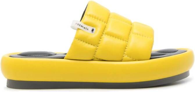 Premiata quilted leather slides Yellow