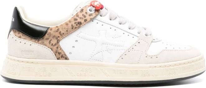 Premiata Quinn cheetah-print leather sneakers White