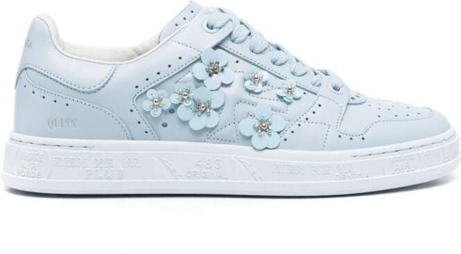 Premiata Quinn floral-appliqué sneakers Blue
