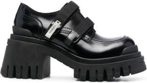 Premiata ridged 75mm chunk-heel brogues Black