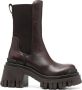 Premiata ridged 80mm block heel boots Brown - Thumbnail 1