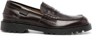 Premiata round-toe leather loafers Brown