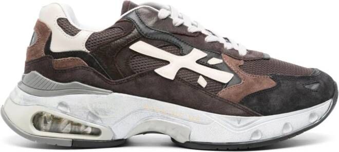Premiata Sharky panelled low-top sneakers Brown