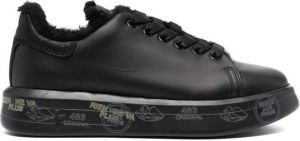 Premiata shearling-lined lace-up trainers Black
