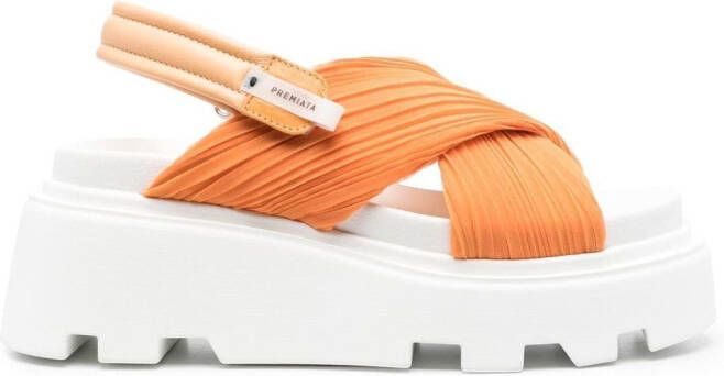Premiata side touch-strap fastening sandals Orange