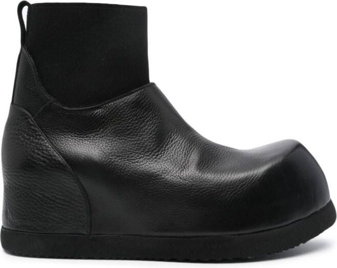 Premiata sock-style leather ankle boots Black