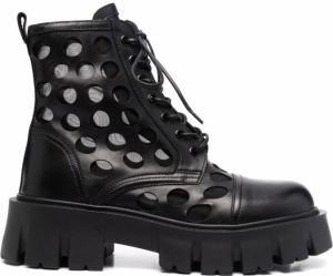 Premiata spotted leather ankle boots Black