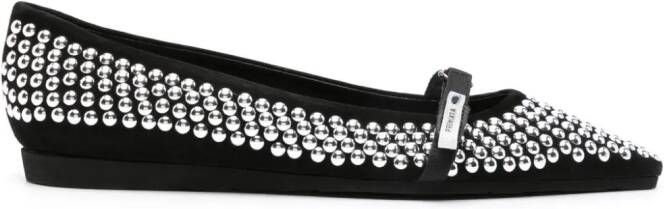 Premiata stud-embellished ballerina shoes Black